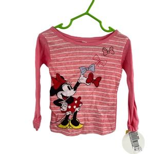 Minnie Mouse Pink Long Sleeve‎ Pajama Top Size 2 New